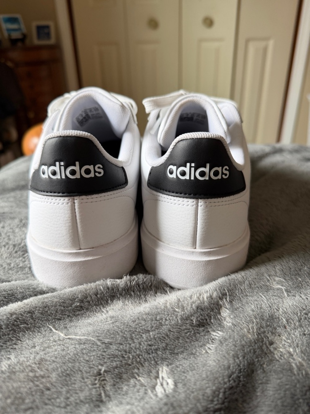 adidas White Sneakers with Black Three-Stripes - Picture 2 of 7
